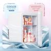 EUHOMY Skincare Fridge, 5 Liter Mini Fridge for Bedroom with Dimmable LED Mirror, AC/DC Portable Cooler & Warmer for Skincare, Cosmetics and Food, Makeup Fridge for Bedroom, Car & Office, White(White)