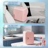 EUHOMY Skincare Fridge, 5 Liter Mini Fridge for Bedroom with Dimmable LED Mirror, AC/DC Portable Cooler & Warmer for Skincare, Cosmetics and Food, Makeup Fridge for Bedroom, Car & Office, White(Pink)