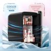 EUHOMY Skincare Fridge, 5 Liter Mini Fridge for Bedroom with Dimmable LED Mirror, AC/DC Portable Cooler & Warmer for Skincare, Cosmetics and Food, Makeup Fridge for Bedroom, Car & Office, White(Black)