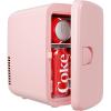 EUHOMY Skincare Fridge, 5 Liter Mini Fridge for Bedroom with Dimmable LED Mirror, AC/DC Portable Cooler & Warmer for Skincare, Cosmetics and Food, Makeup Fridge for Bedroom, Car & Office, White(Pink)