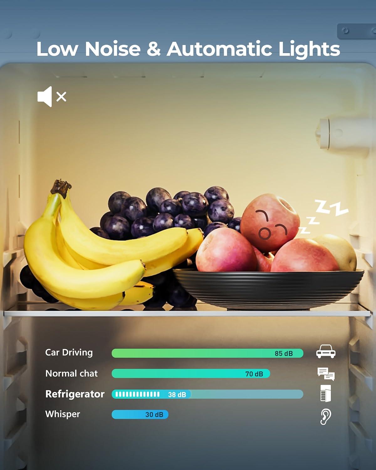 imageEUHOMY Mini Fridge with Freezer 32 CuFt Compact Refrigerator with freezer 2 Door Mini Fridge with freezer Upright for Dorm Bedroom Office Apartment Food Storage or Drink Beer BlackSilver