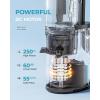 Cold Press Juicer Machines,EUHOMY 5.6″ Wide Feed Chute,Slow Masticating Juicer for Whole Vegetables and Fruits,99.6% High Juice Yield,Easy to clean, Juicer Machines with BPA Free,Black