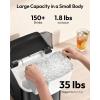 EUHOMY Nugget Ice Maker Countertop with Handle, Ready in 6 Mins, 35lbs Per Day, Removable Top Cover, Auto-Cleaning, Portable Sonic Ice Maker with Basket and Scoop, for Home/Party/RV/Camping