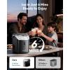 EUHOMY Nugget Ice Maker Countertop with Handle, Ready in 6 Mins, 38lbs/Day, Removable Top Cover, Self-Cleaning, Portable Chewable Ice Maker with Basket, Scoop, for Home/RV/Party/Camping (Black)(Black)