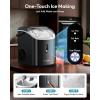 EUHOMY Nugget Ice Maker Countertop with Handle, Ready in 6 Mins, 38lbs/Day, Removable Top Cover, Self-Cleaning, Portable Chewable Ice Maker with Basket, Scoop, for Home/RV/Party/Camping (Black)(Black)