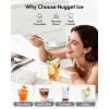 EUHOMY Nugget Ice Maker Countertop with Handle, Ready in 6 Mins, 38lbs/Day, Removable Top Cover, Self-Cleaning, Portable Chewable Ice Maker with Basket, Scoop, for Home/RV/Party/Camping (Black)(Black)