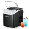EUHOMY Countertop Ice Maker Machine with Handle, 26.5lbs Per Day, 9 Ice Cubes Ready in 6 Mins, Auto-Cleaning Portable Ice Maker with Basket and Scoop, for Home/Kitchen/Camping/RV (Black)(Black)