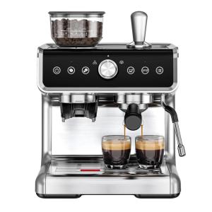 EUHOMY Espresso Machine with Grinder, 20 Bar Professional Espresso Coffee Maker for Home, with Milk Frother for Latte, Cappuccino & Barista-Style(Silver)