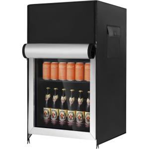 EUHOMY Outdoor Refrigerator Cover, Waterproof and Dustproof Upright Mini Fridge Covers, Freezer Cover for 3.2 Cu.ft Beverage Refrigerator Fridge (19.1″ D x 18.1″ W x 31.5″ H), Black(19.1″Dx18.1″Wx31.5″H)