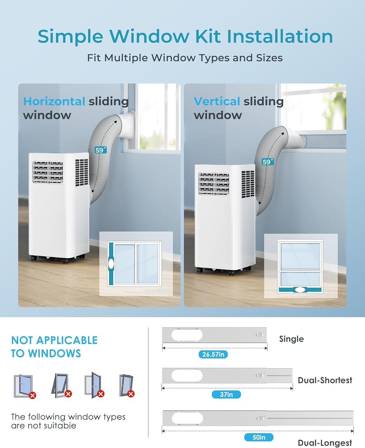image:imageEUHOMY Portable Air Conditioners 8000 Btu 3 in 1 Portable Cooling AC with Dehumidifier Fan Sleep Modes AC Unit with Remote Control amp 24H Timer for Bedroom Rooms Apartments up to 350 SqFt