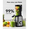 Cold Press Juicer, EUHOMY 5.8″ Wide Feed Chute Juice Extractor Machine with 400W, High Juice Yield, Slow Masticating Juicer for Whole Vegetables & Fruits, Deep Silver(Deep Silver)