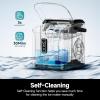 EUHOMY Ice Maker Countertop, 9 Cubes Ready in 6 Mins, 26lbs/24H, Self-Cleaning, Portable Ice Maker Machine with Carry Handle, Basket and Scoop, 2 Sizes of Bullet Ice for Home, Kitchen, Office(Silver)