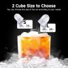 EUHOMY Ice Maker Countertop, 9 Cubes Ready in 6 Mins, 26lbs/24H, Self-Cleaning, Portable Ice Maker Machine with Carry Handle, Basket and Scoop, 2 Sizes of Bullet Ice for Home, Kitchen, Office(Silver)
