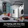 EUHOMY Ice Maker Countertop, 9 Cubes Ready in 6 Mins, 26lbs/24H, Self-Cleaning, Portable Ice Maker Machine with Carry Handle, Basket and Scoop, 2 Sizes of Bullet Ice for Home, Kitchen, Office(Silver)