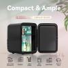 EUHOMY Mini Fridge, 4 Liter/6 Cans Small Refrigerator, Portable Cooler and Warmer for Skin Care, Cosmetics, Beverage, 4L Makeup Mini Fridge for Bedroom, Car, Office, Pink(Black)