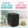 EUHOMY Mini Fridge, 4 Liter/6 Cans Small Refrigerator, Portable Cooler and Warmer for Skin Care, Cosmetics, Beverage, 4L Makeup Mini Fridge for Bedroom, Car, Office, Pink(Black)