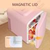EUHOMY Mini Fridge, 4 Liter/6 Cans Small Refrigerator, Portable Cooler and Warmer for Skin Care, Cosmetics, Beverage, 4L Makeup Mini Fridge for Bedroom, Car, Office, Pink(Pink)