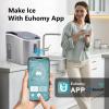 EUHOMY Nugget Ice Maker Countertop with Handle, Ready in 6 Mins, 34lbs Per Day, Removable Top Cover, Auto-Cleaning, Portable Sonic Ice Maker with Basket and Scoop, for Home/Party/RV/Camping (Silver)(Stainless Steel Silver)