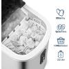 EUHOMY Nugget Ice Maker Countertop with Handle, Ready in 6 Mins, 34lbs Per Day, Removable Top Cover, Auto-Cleaning, Portable Sonic Ice Maker with Basket and Scoop, for Home/Party/RV/Camping (Silver)(Steel Silver)