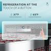 EUHOMY 24 Inch Under Counter Double Drawer Fridge, Weather Proof Stainless Steel Outdoor Beverage Refrigerator for Patio, Built-in Beverage Fridge for Home & Commercial Use Stainless Steel Silver(Drawer Refrigerator)