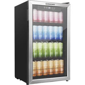 EUHOMY 24 Inch Under Counter Double Drawer Fridge, Weather Proof Stainless Steel Outdoor Beverage Refrigerator for Patio, Built-in Beverage Fridge for Home & Commercial Use Stainless Steel Silver(3.3 Cu.Ft Beverage Refrigerator)