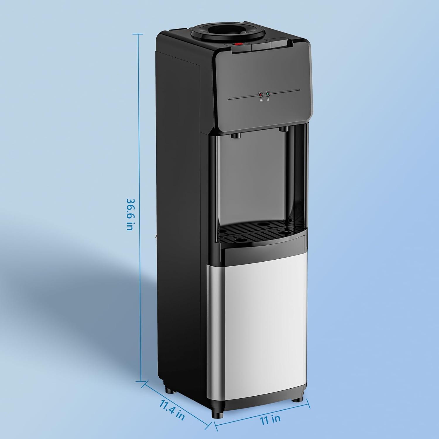 image:imageEuhomy Top Loading Water Cooler for 5 Gallons 3 Temperature SettingsColdHotWarm Child Safety Lock Water Dispenser for Apartments Schools Companies Black2 Spoutstop load