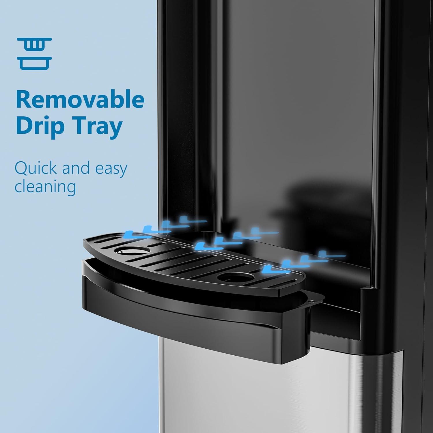 image:imageEuhomy Top Loading Water Cooler for 5 Gallons 3 Temperature SettingsColdHotWarm Child Safety Lock Water Dispenser for Apartments Schools Companies Black2 Spoutstop load