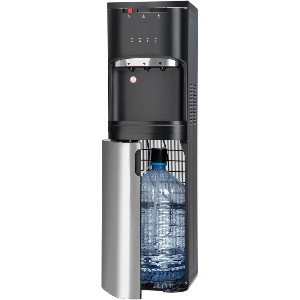 image:imageEuhomy Top Loading Water Cooler for 5 Gallons 3 Temperature SettingsColdHotWarm Child Safety Lock Water Dispenser for Apartments Schools Companies Black3 Spoutsbottom load