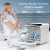 EUHOMY Countertop Dishwasher Portable with 6 Programs, 5L Built-in Water Tank for Apartments & RV, 167℉ High-Temp, No Hookup Needed, Mini Dishwasher with Baby Care, Air Dry/Quick/ECO/Fruit/Normal Mode(6 Programs – Black)