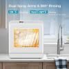 EUHOMY Countertop Dishwasher Portable with 6 Programs, 5L Built-in Water Tank for Apartments & RV, 167℉ High-Temp, No Hookup Needed, Mini Dishwasher with Baby Care, Air Dry/Quick/ECO/Fruit/Normal Mode(6 Programs – White)