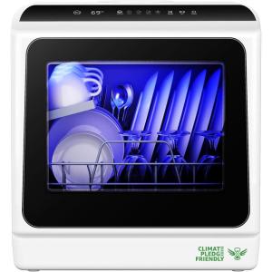 EUHOMY Countertop Dishwasher Portable with 6 Programs, 5L Built-in Water Tank for Apartments & RV, 167℉ High-Temp, No Hookup Needed, Mini Dishwasher with Baby Care, Air Dry/Quick/ECO/Fruit/Normal Mode(6 Programs – Black)