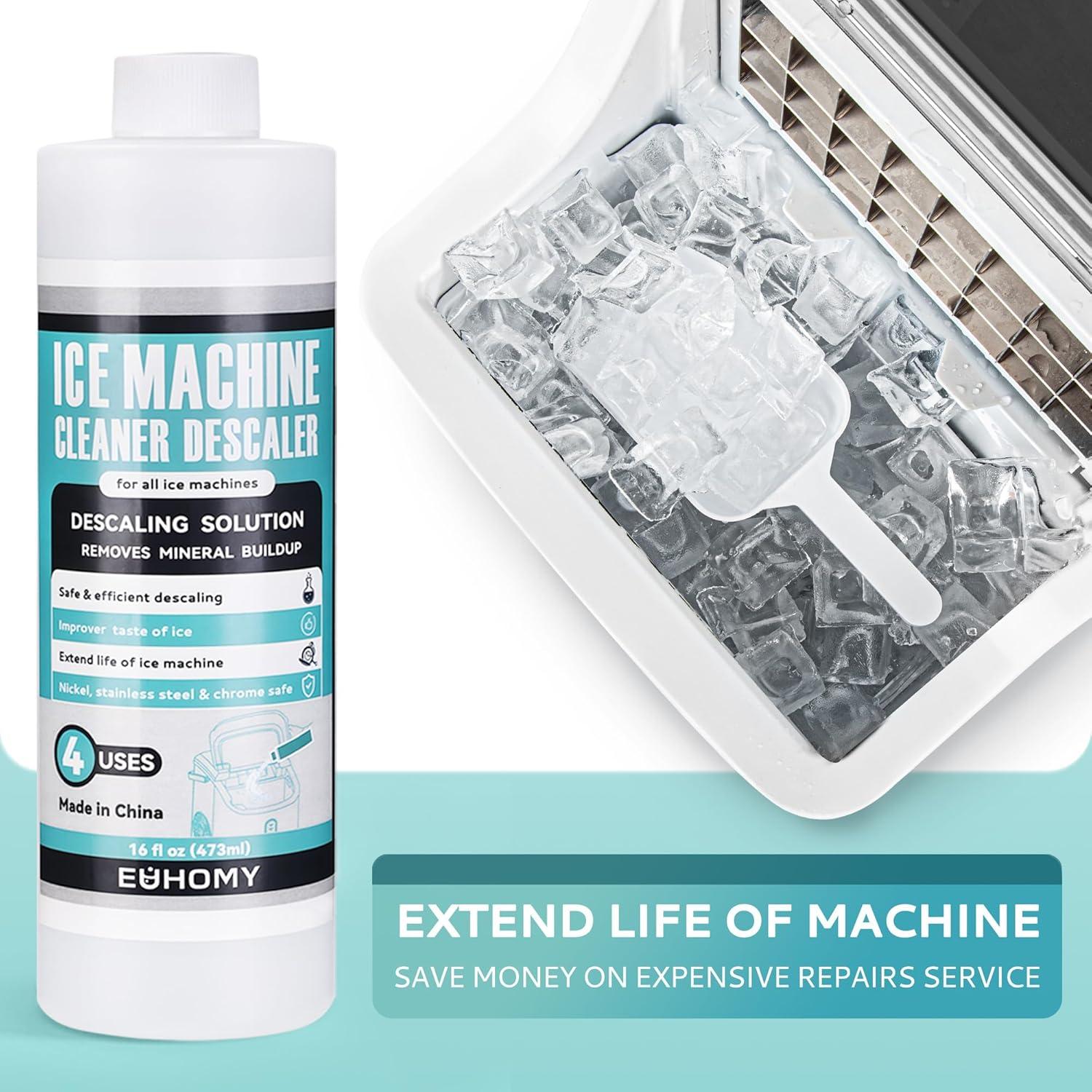 image:imageEUHOMY Ice Machine Cleaner Descaler 16 Fl OZ Ice Maker Cleaner 4 Uses Per Bottle Ideal Universal Descaling Solution for All Brands Ice Maker Single Use Coffee and Espresso Machines32 Fl Oz Pack of 1