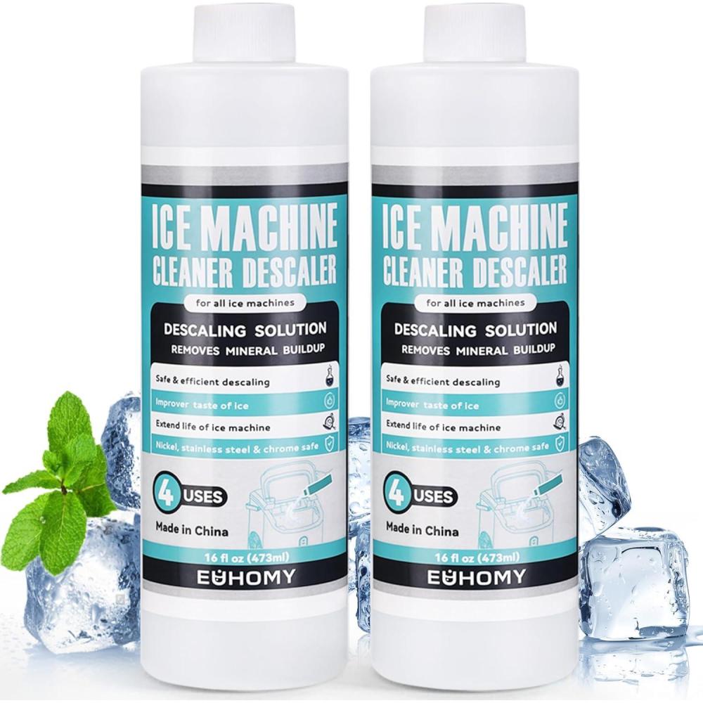 image:imageEUHOMY Ice Machine Cleaner Descaler 16 Fl OZ Ice Maker Cleaner 4 Uses Per Bottle Ideal Universal Descaling Solution for All Brands Ice Maker Single Use Coffee and Espresso Machines32 Fl Oz Pack of 1
