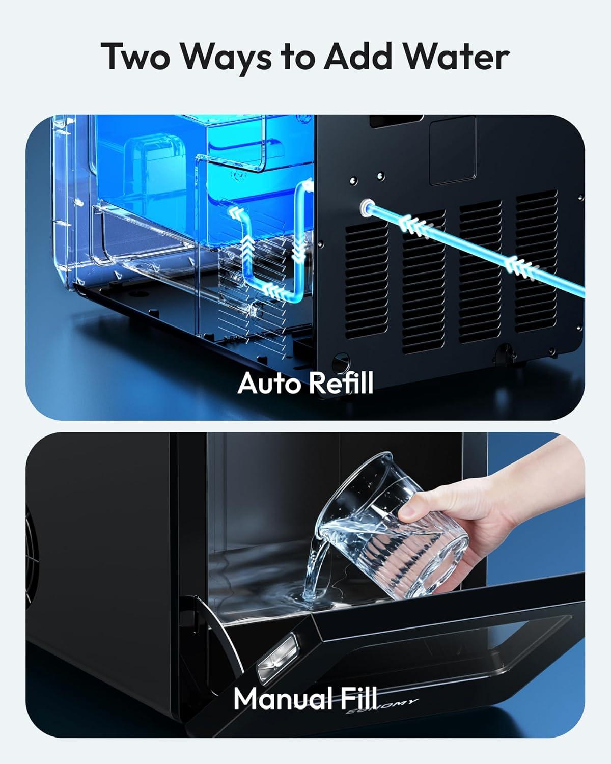image:imageEUHOMY 24 Ice Ball Maker Countertop 3Pcs Ready in 40Mins 108PcsDay SelfCleaning Sphere Ice Maker Machine with Crystal Clear Ice Round Ice Cube Maker for Whiskey amp BourbonBlack