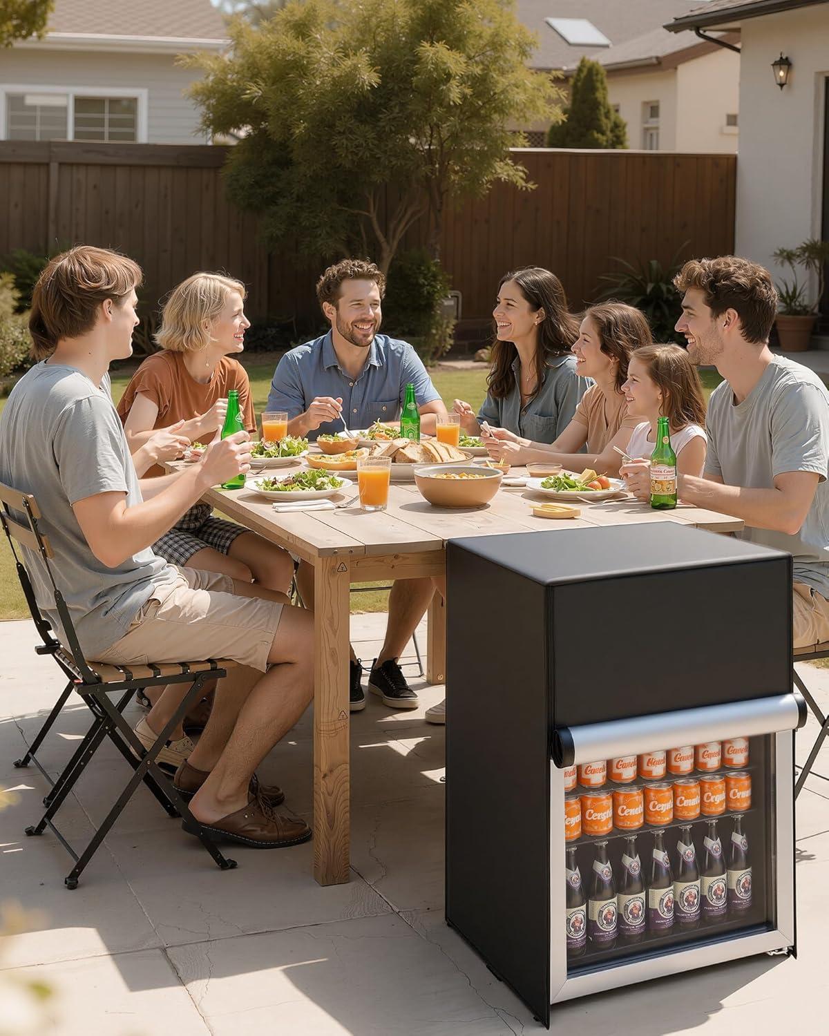 image:imageEUHOMY Outdoor Refrigerator Cover Waterproof and Dustproof Upright Mini Fridge Covers Freezer Cover for 45 Cuft Beverage refrigerator fridge 213 D x 205 W x 317 H Black213D x 205W x 317H