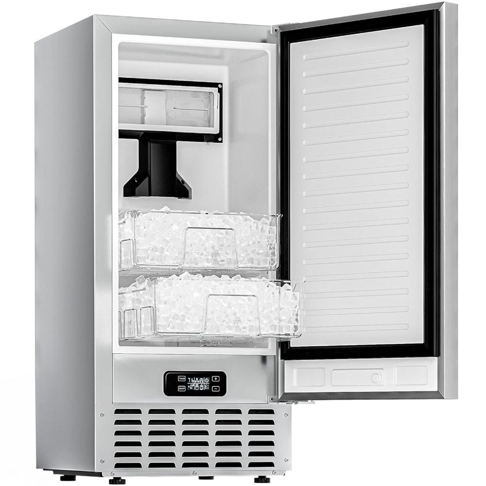 image:imageEUHOMY Under Counter Ice Maker with Drain Pump 90 lbsDay Ice Machine AutoCleaning amp 24H Timer Stainless Steel Commercial Ice Maker with 24 lbs Storage for HomeBarCafeRestaurant49lbsdayNugget Ice