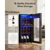 EUHOMY 12 Bottle Compressor Wine Cooler Refrigerator with Lock, Freestanding Mini Wine Fridge with Digital Temperature Control, Wine Refrigerator with Glass Door For Red White Wine, Champagne, Black(18 Bottle)