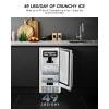 EUHOMY Under Counter Ice Maker with Drain Pump, 90 lbs/Day Ice Machine, Auto-Cleaning & 24H Timer, Stainless Steel Commercial Ice Maker with 24 lbs Storage for Home/Bar/Cafe/Restaurant(49lbs/day/Nugget Ice)