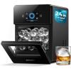 EUHOMY 2.4″ Ice Ball Maker Countertop, 3Pcs Ready in 40Mins, 108Pcs/Day, Self-Cleaning Sphere Ice Maker Machine with Crystal Clear Ice, Round Ice Cube Maker for Whiskey & Bourbon(Dark Black)