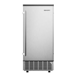 EUHOMY Under Counter Ice Maker with Drain Pump, 90 lbs/Day Ice Machine, Auto-Cleaning & 24H Timer, Stainless Steel Commercial Ice Maker with 24 lbs Storage for Home/Bar/Cafe/Restaurant(85lbs/day)