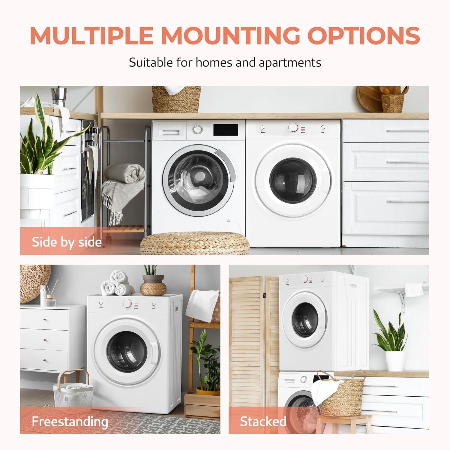 image:imageEuhomy Portable Clothes Dryer 15 CuFt Portable Dryer 850W Drying Machine with FrontLoading Stainless Steel Drum 5 Functions Suitable for Apartments Dorms RVs Small Spaces35 cu ft