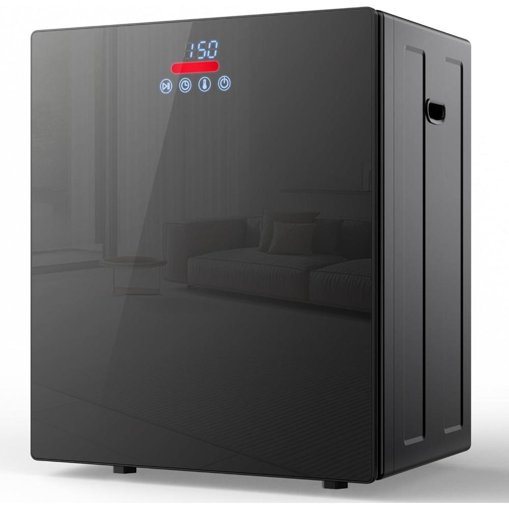 image:imageEUHOMY 15 Cuft Portable Clothes Dryer 850W Compact Dryer with Exhaust Hose Mirror Finish LCD Touch Panel 4 Drying Modes 55lbs Capacity Portable Dryer for Apartments Dorms Rvs BlackBlack