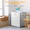 EUHOMY 1.5 Cu.ft. Portable Clothes Dryer, 850W Compact Dryer with Exhaust Hose, Mirror Finish, LCD Touch Panel, 4 Drying Modes, 5.5lbs Capacity, Portable Dryer for Apartments, Dorms, Rvs, Black(White)
