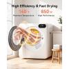 Euhomy 1.5 Cu.Ft Portable Dryer, 850W Clothes Dryer with Stainless Steel Drum, 4 Functions, LED Control Panel, 120V portable dryers for laundry, Suitable for Apartments, Dorm, RVs, White(1.5 Cu.Ft. No.2)