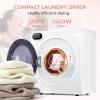 Euhomy 1.5 Cu.Ft Portable Dryer, 850W Clothes Dryer with Stainless Steel Drum, 4 Functions, LED Control Panel, 120V portable dryers for laundry, Suitable for Apartments, Dorm, RVs, White(2.65 Cu.Ft. No.1)