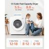 Euhomy Portable Clothes Dryer, 1.5 Cu.Ft. Portable Dryer, 850W Drying Machine with Front-Loading Stainless Steel Drum, 5 Functions, Suitable for Apartments, Dorms, RVs, Small Spaces(1.5 cu. ft.)