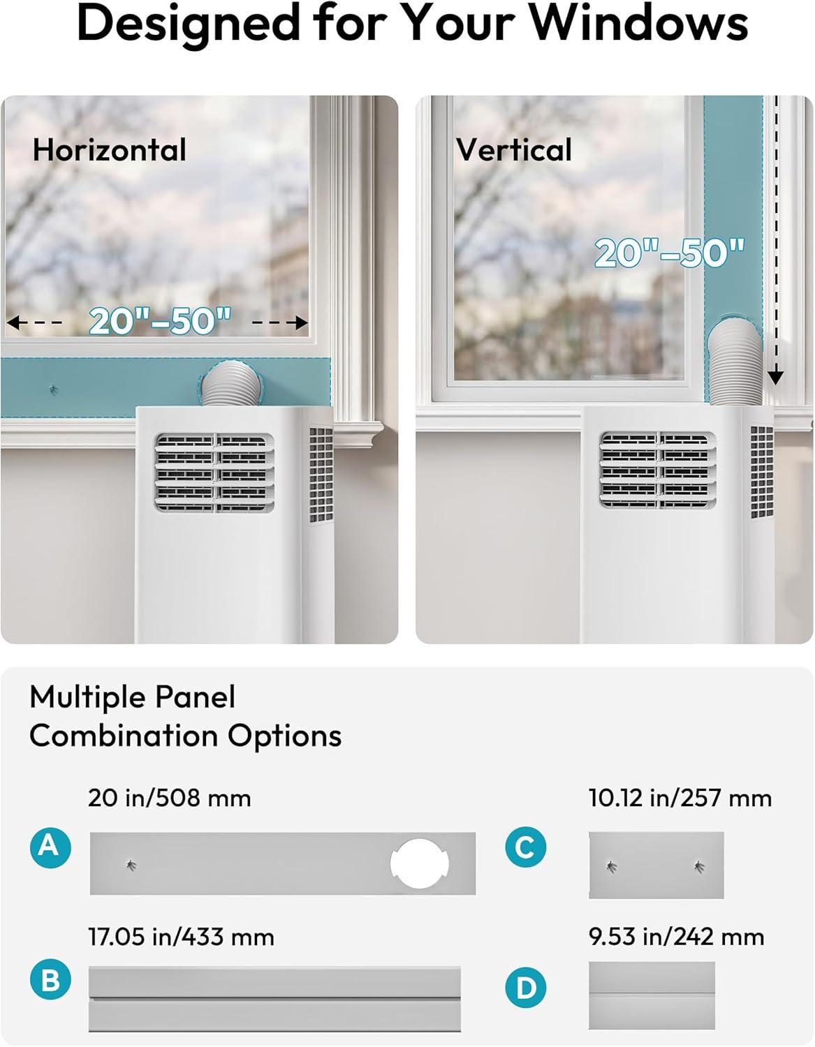image:imageEUHOMY 8000 BTU Portable Air Conditioners 4in1 Air Conditioner Portable Up to 350 SqFt Portable AC Unit with Cool Fan Dehumidifier Sleep 24H Timer Remote amp Installation Kit for Bedroom14000