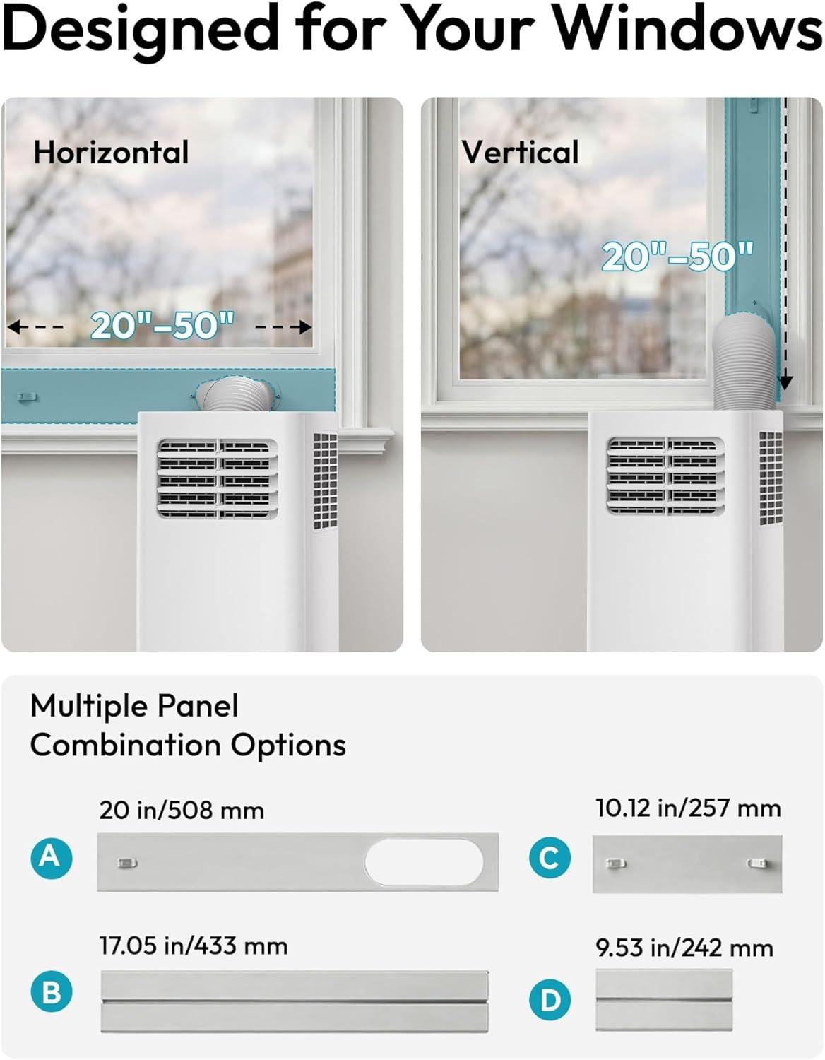 image:imageEUHOMY 8000 BTU Portable Air Conditioners 4in1 Air Conditioner Portable Up to 350 SqFt Portable AC Unit with Cool Fan Dehumidifier Sleep 24H Timer Remote amp Installation Kit for Bedroom10000