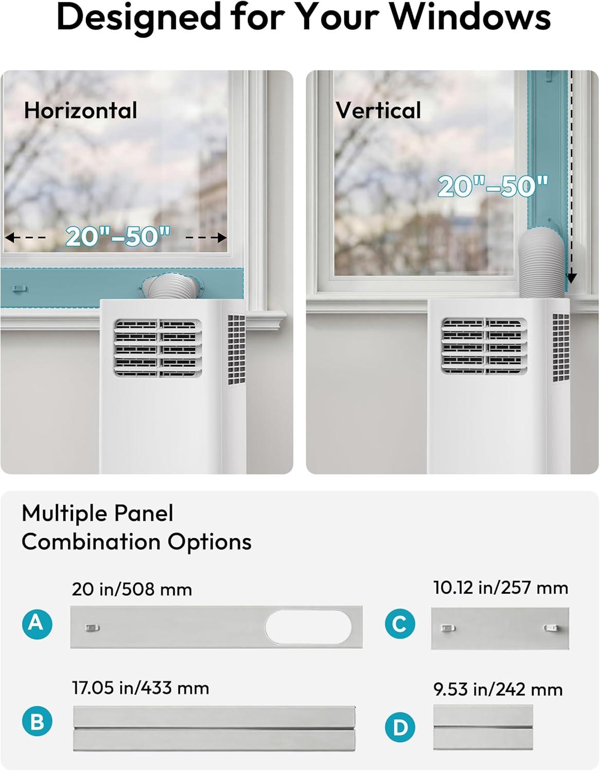 image:imageEUHOMY 8000 BTU Portable Air Conditioners 4in1 Air Conditioner Portable Up to 350 SqFt Portable AC Unit with Cool Fan Dehumidifier Sleep 24H Timer Remote amp Installation Kit for Bedroom12 000