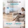 EUHOMY 8,000 BTU Portable Air Conditioners, 4-in-1 Air Conditioner Portable Up to 350 Sq.Ft., Portable AC Unit with Cool, Fan, Dehumidifier, Sleep, 24H Timer, Remote & Installation Kit, for Bedroom(8 000)